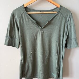Marmot Olive Green Short Sleeve V-Notch Top